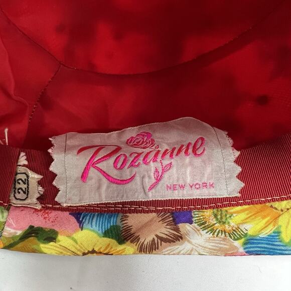 Vintage 1960s Womens Floral Mod Hat Beaded Applique Rozanne NY main image 4
